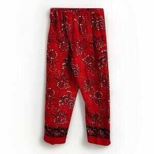 Women's Vintage Sag Harbor Pants Sz 10 Retro Floral red Bandana Picnic Garden